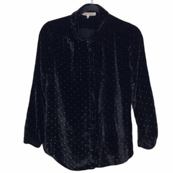 Alexa Chung For Madewell Pin Dot Velvet Blouse $128 Medium - Picture 1 of 12